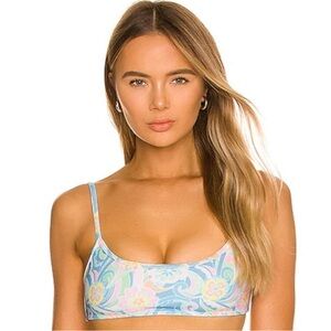 Frankie's Bikinis Dallas Terry Swim Top in sunshower pattern size XXL New